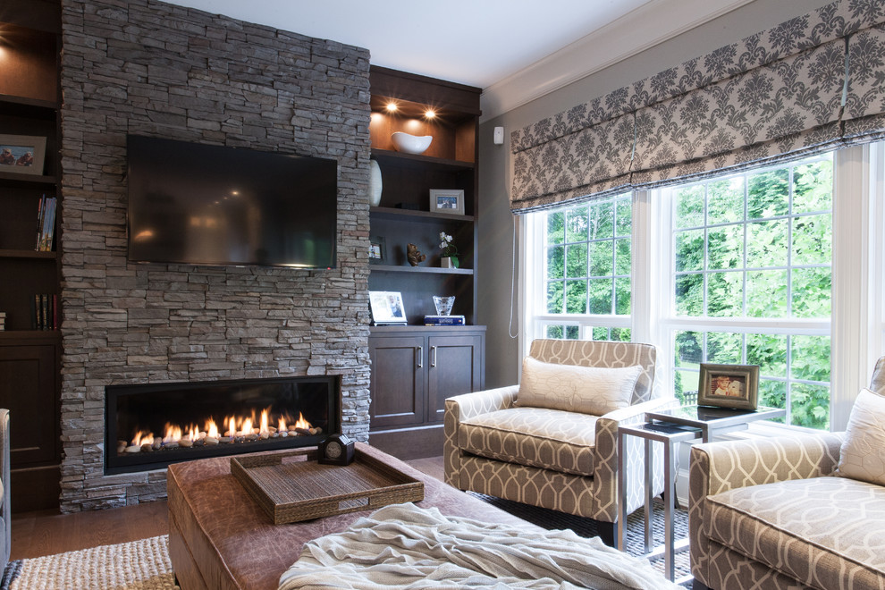 living room fireplace window