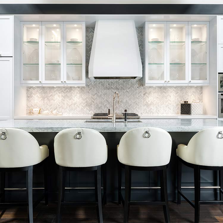 all-white kitchen bar stools black accent