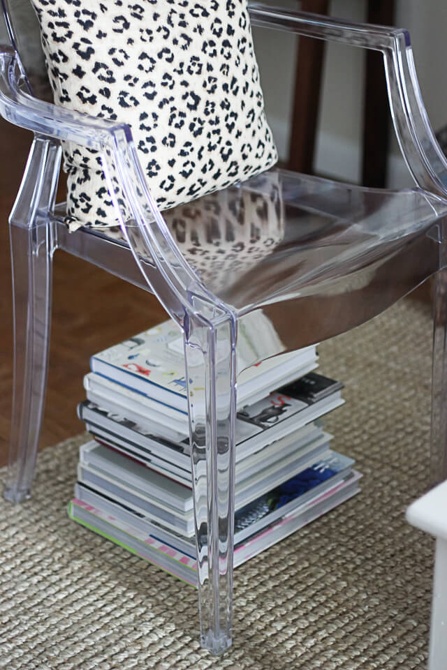 book storage books under chair