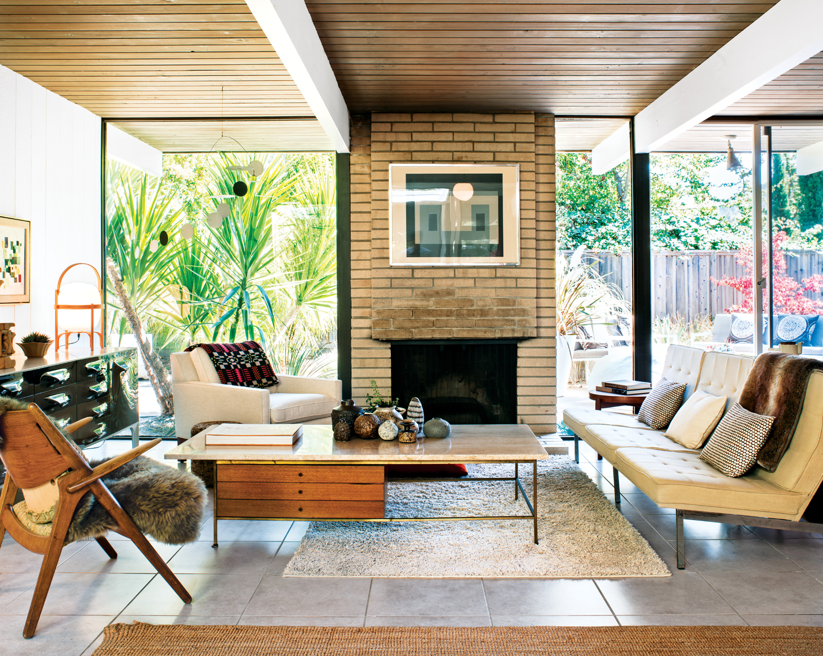 mid-century living room