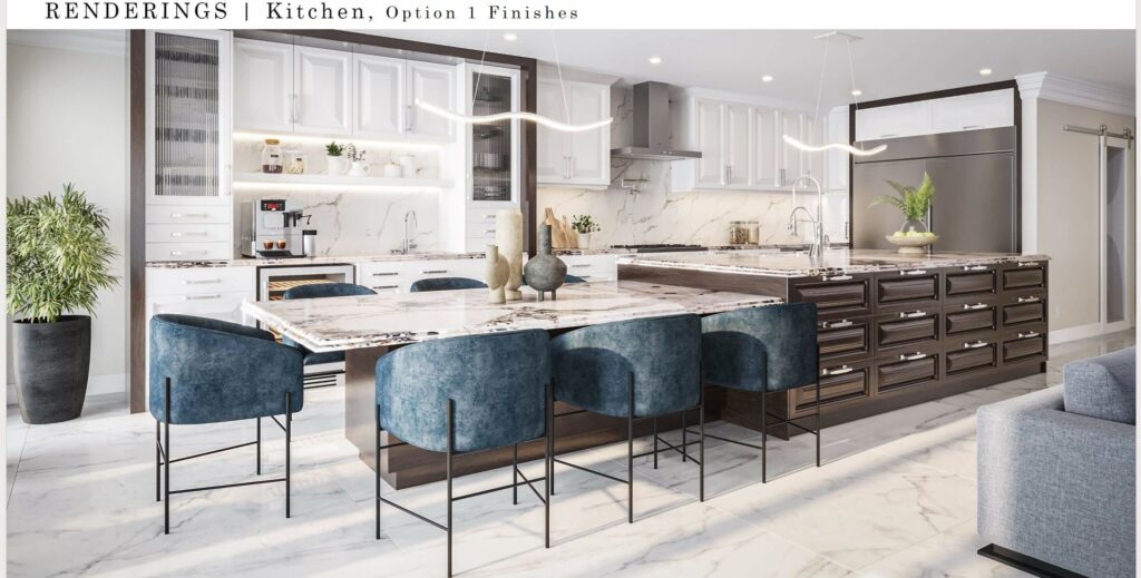 An Open-Concept Main Floor for a Family’s Next Phase Rendering Kitchen Option Finishes